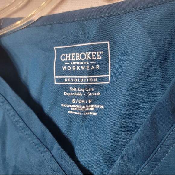 Nurse Medical Vet Dental Tech Scrub Top Cherokee Workwear Small - Picture 3 of 7